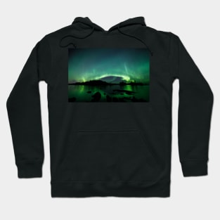 Beautiful northern lights over lake Hoodie